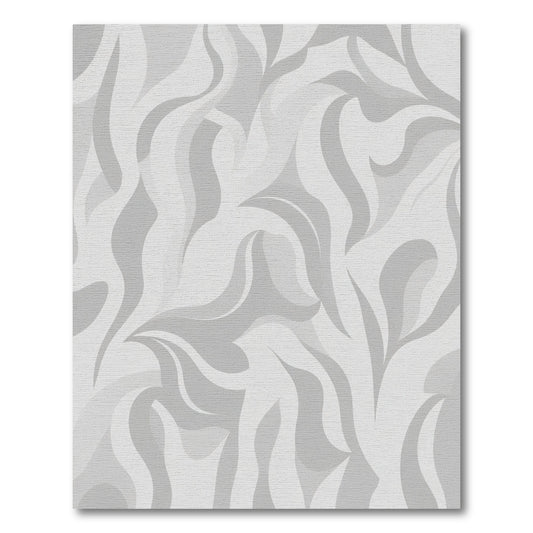 Soft Gray Abstract Swirl Flow Rug