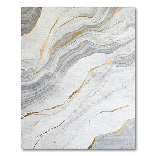 Gray Gold Veined Marble Rug