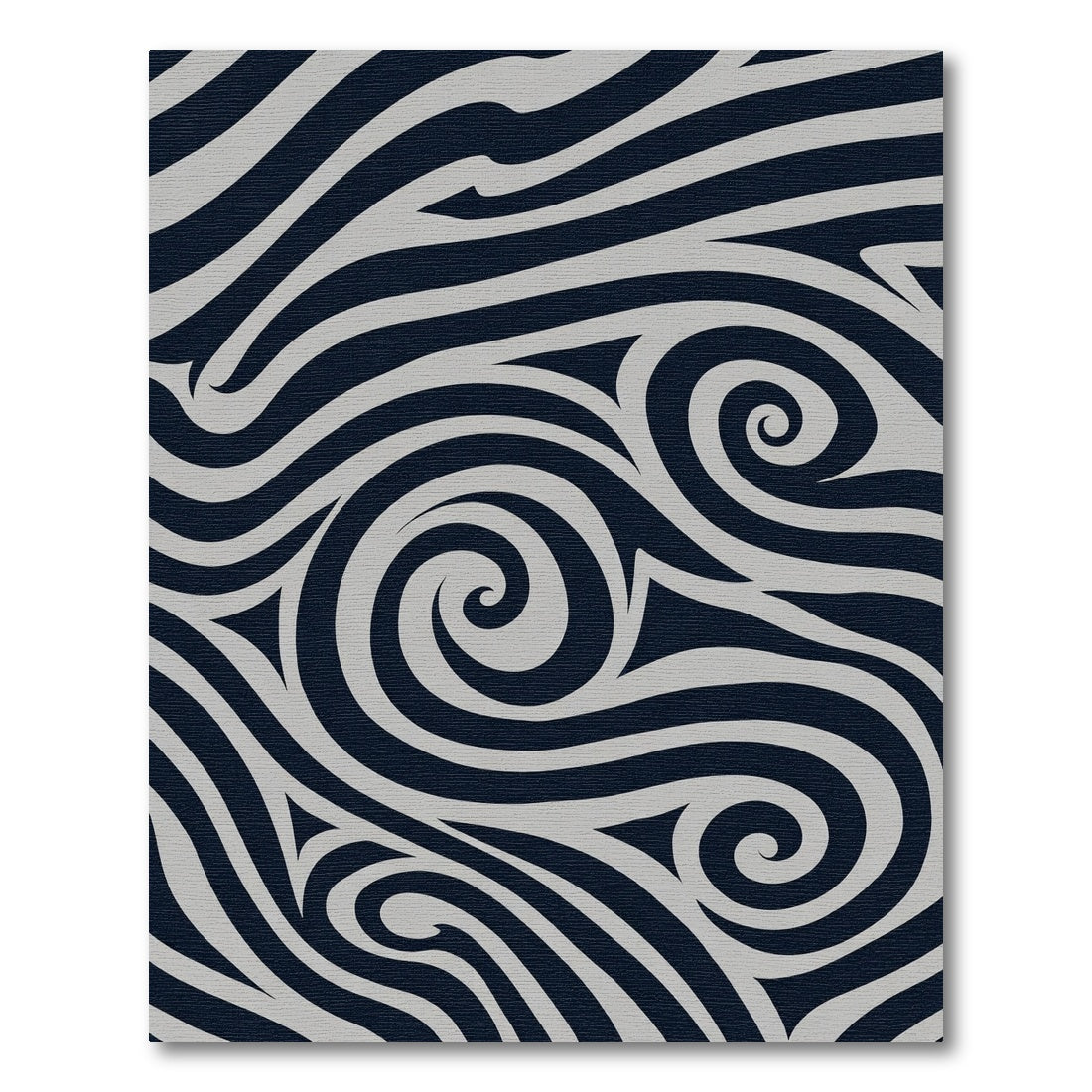 Dark Blue Swirling Lines Abstract Rug