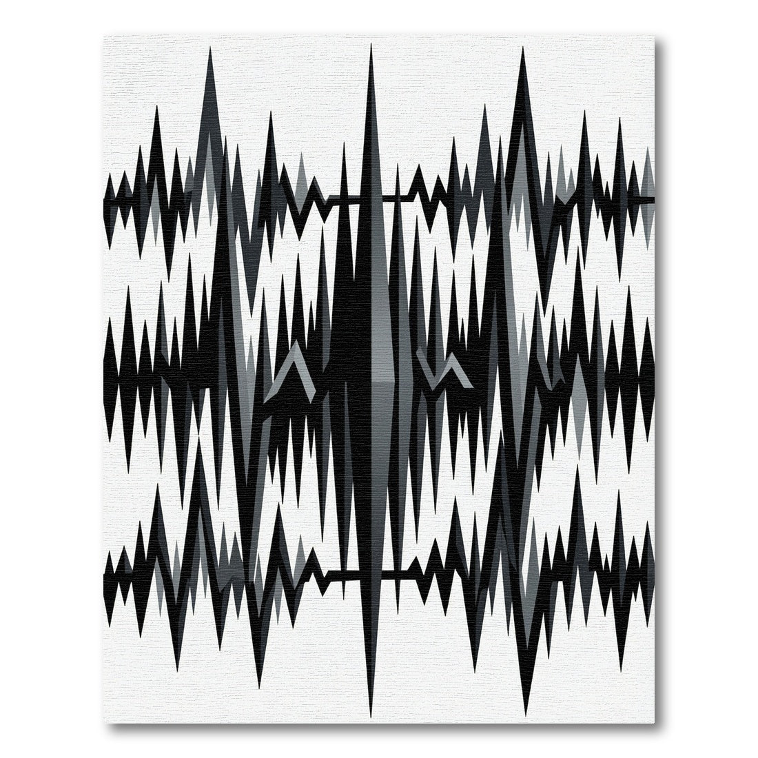 Monochrome Jagged Peaks Abstract Rug