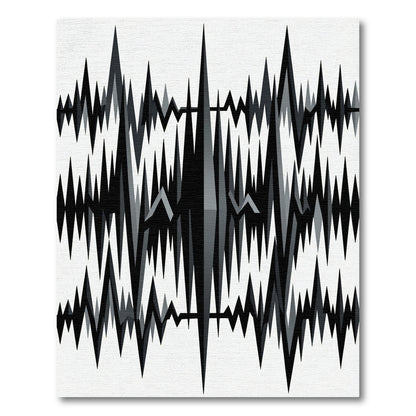Monochrome Jagged Peaks Abstract Rug