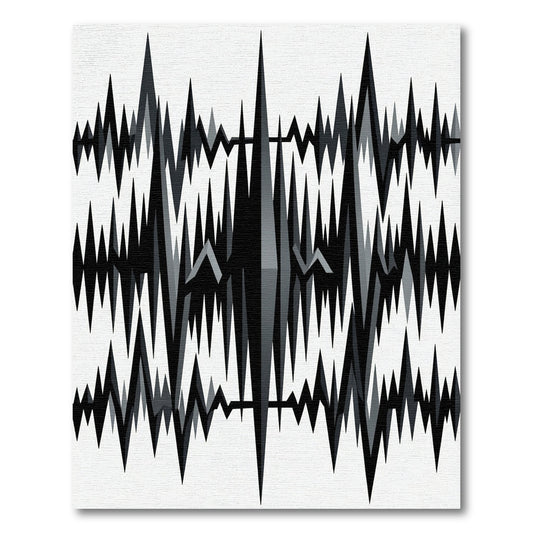 Monochrome Jagged Peaks Abstract Rug