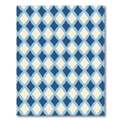 Cerulean Blue Diamond Net Rug