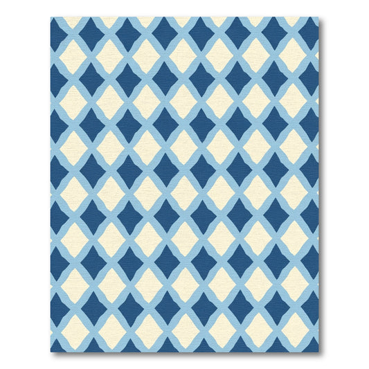 Cerulean Blue Diamond Net Rug