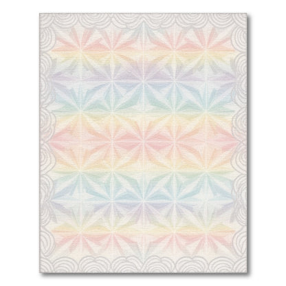 Pastel Rainbow Geometric Starburst Area Rug