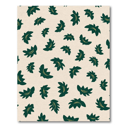 Deep Forest Green Leaf Scatter Rug