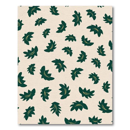 Deep Forest Green Leaf Scatter Rug