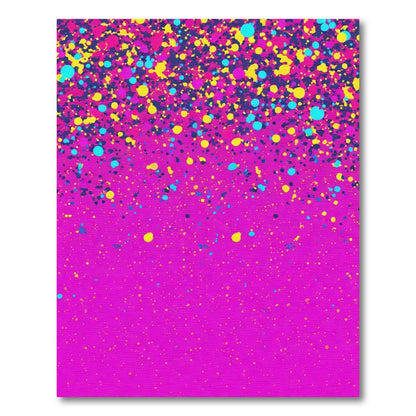 Vibrant Pink Confetti Splatter Rug