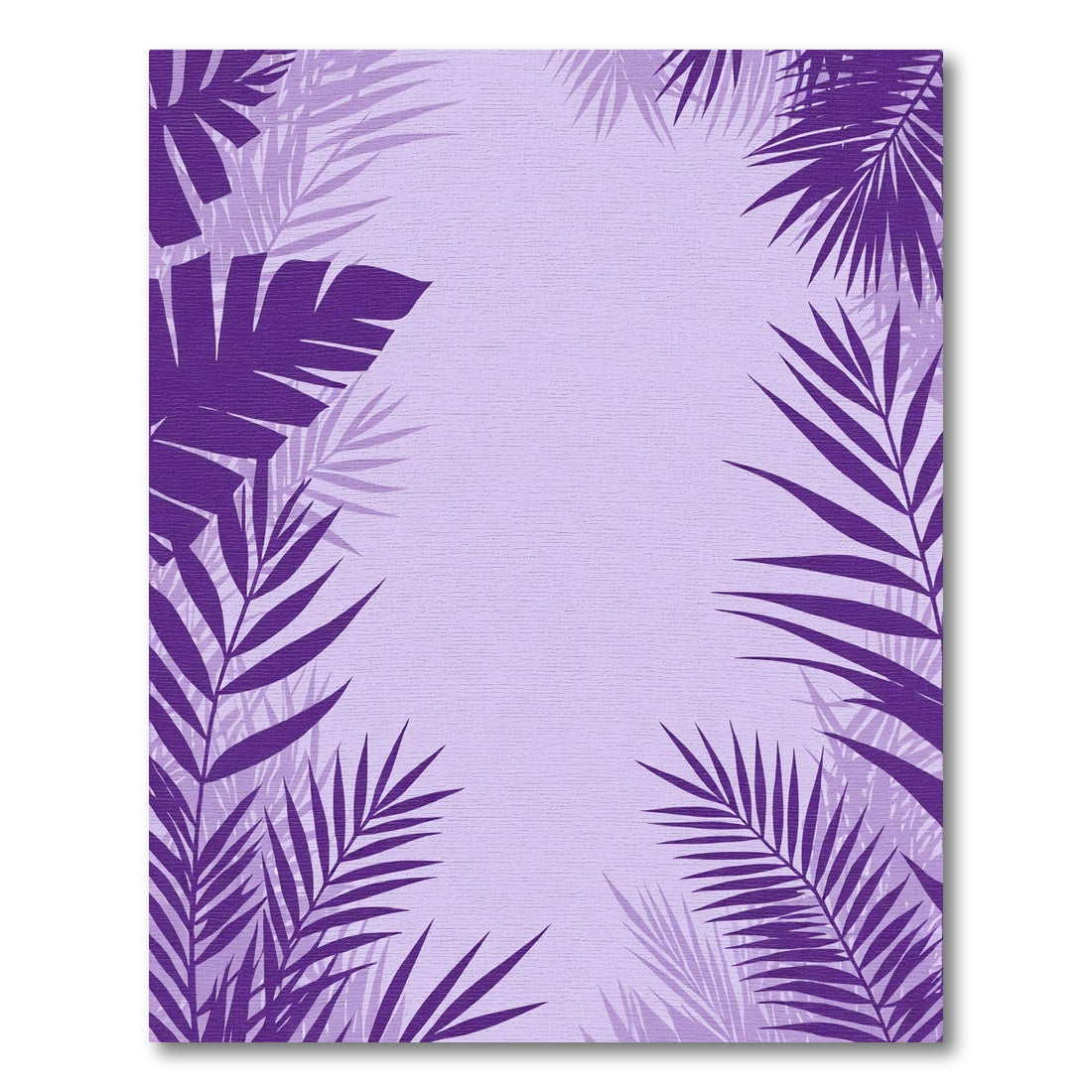 Vibrant Purple Tropical Leaves Rug