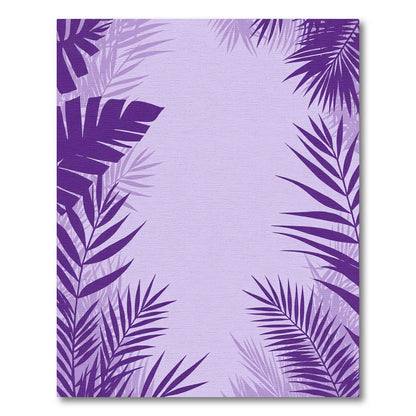 Vibrant Purple Tropical Leaves Rug
