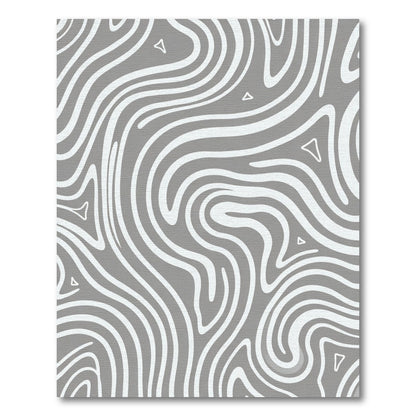 Gray White Swirling Abstract Topography Rug
