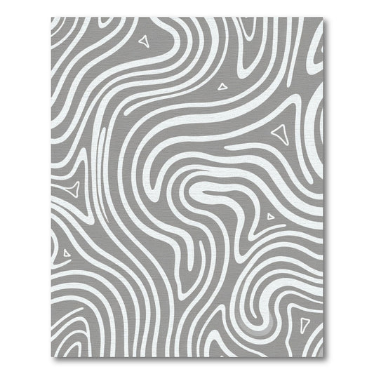 Gray White Swirling Abstract Topography Rug