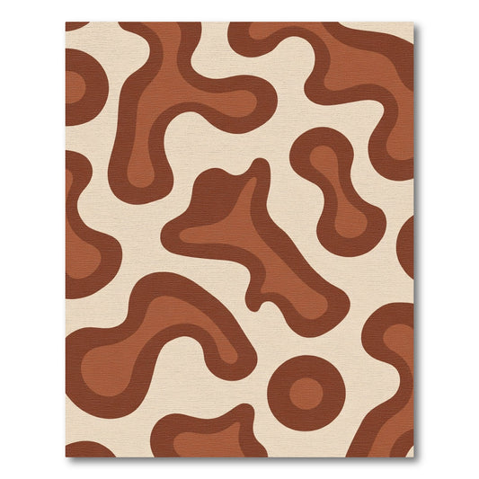 Retro Brown Rounded Swirl Rug
