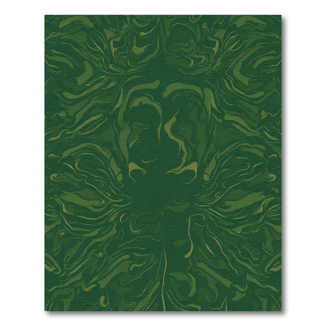 Emerald Green Swirling Amorphic Shapes Rug