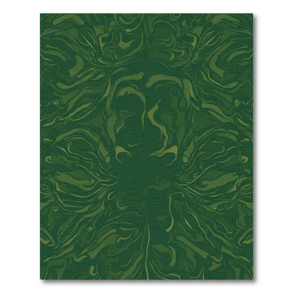 Emerald Green Swirling Amorphic Shapes Rug