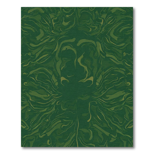Emerald Green Swirling Amorphic Shapes Rug