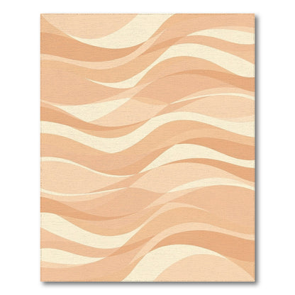 Beige Wavy Abstract Area Rug