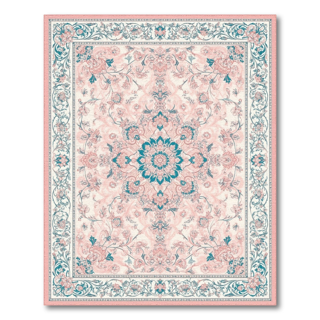 Pink Medallion Pink Floral Vintage Medallion Rug