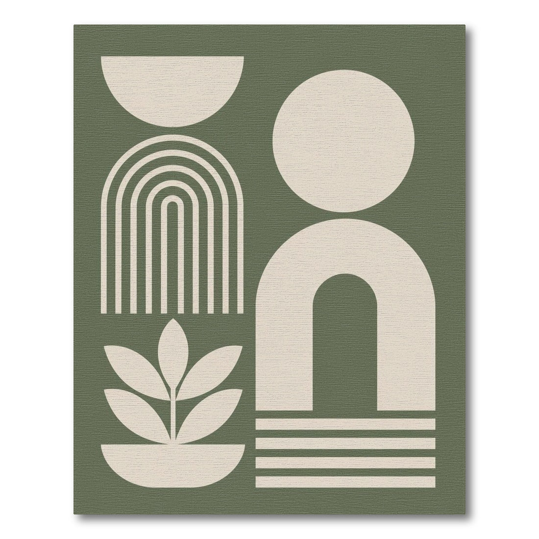 Geometric Modern Abstract Green Geometric Abstract Area Rug