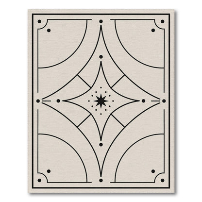Black and White Geometric Modern Black White Geometric Star Area Rug