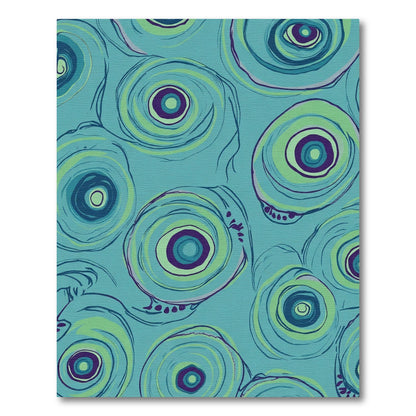 Teal Swirl Concentric Circles Rug