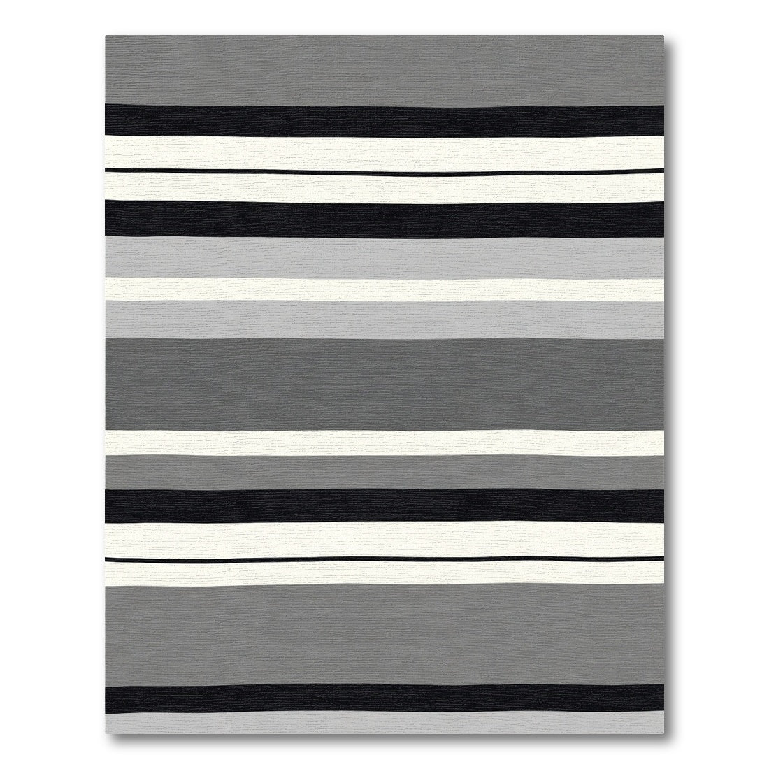 Modern Gray Black White Stripe Rug