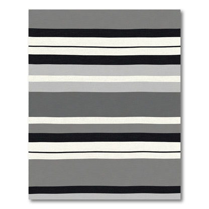 Modern Gray Black White Stripe Rug