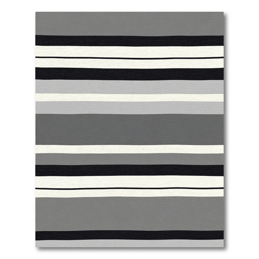 Modern Gray Black White Stripe Rug