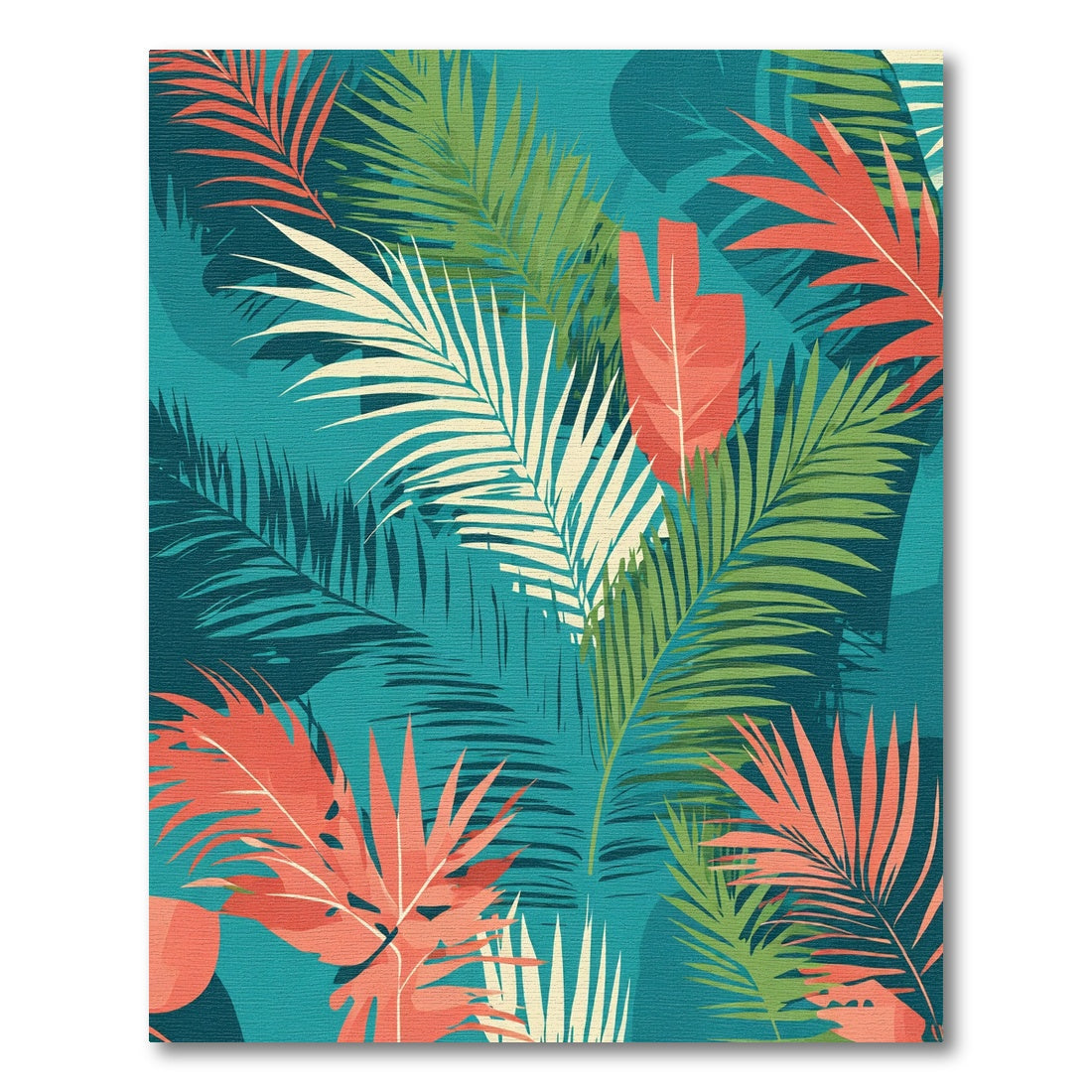 Tropical Leaf Paradise Collage Rug