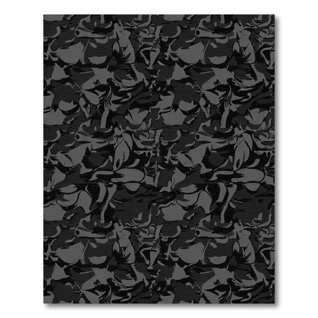 Dark Gray Abstract Camouflage Blend Rug