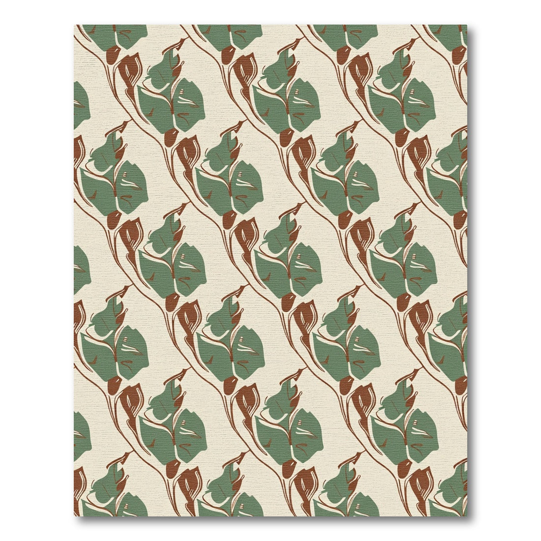 Sage Green Abstract Floral Outline Rug