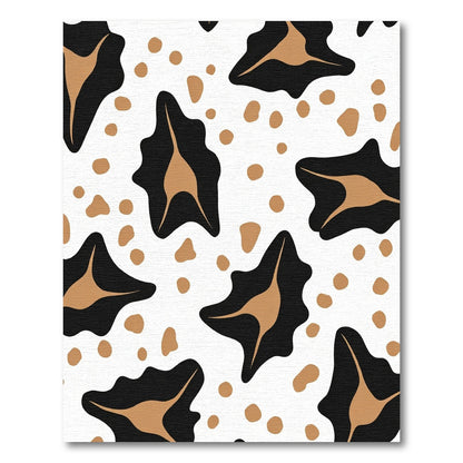 Bold Black Gold Spotted Abstract Rug