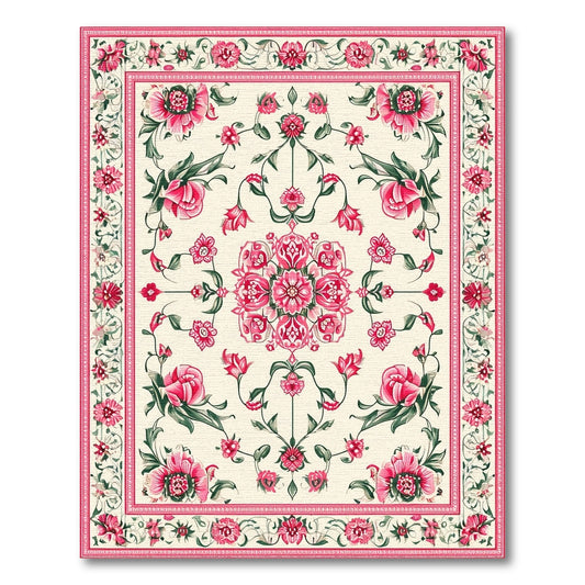 Pink Floral Vintage Area Rug