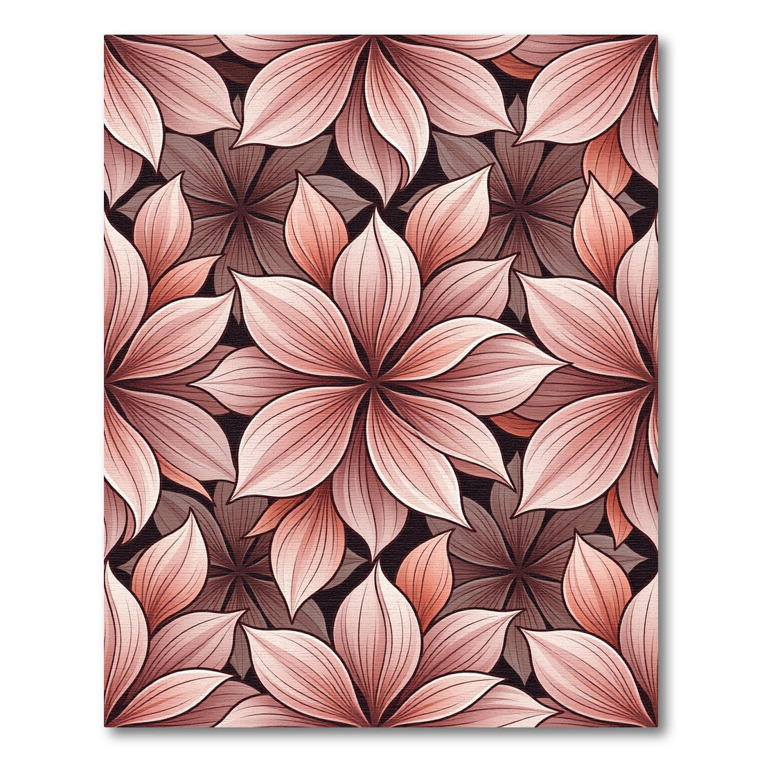 Dusty Rose Floral Petal Collage Rug