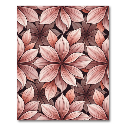Dusty Rose Floral Petal Collage Rug