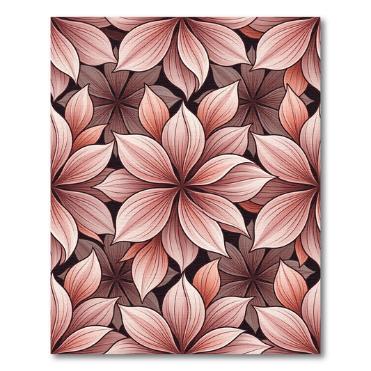 Dusty Rose Floral Petal Collage Rug