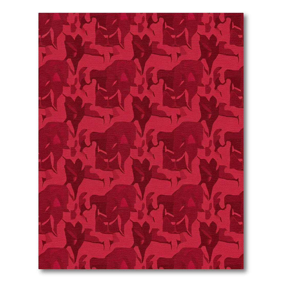 Crimson Jagged Floral Repetition Rug