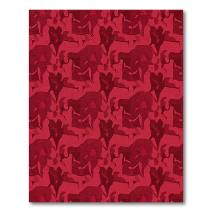 Crimson Jagged Floral Repetition Rug