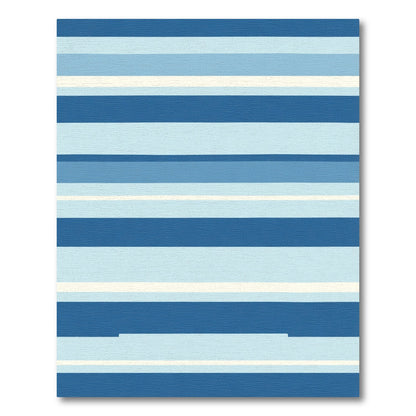 Ocean Blues Striped Cotton Area Rug