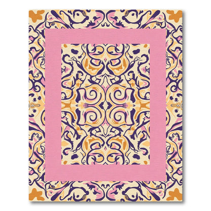 Bold Floral Pink Gold And Navy Rug