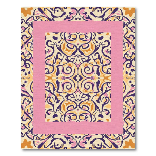Bold Floral Pink Gold And Navy Rug