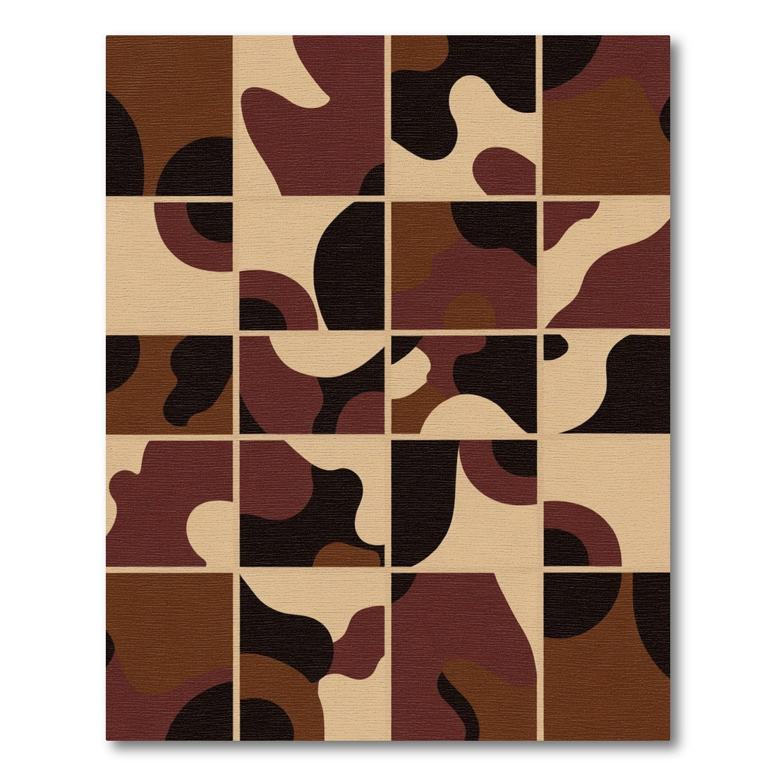 Terra Cotta Organic Abstract Squares Rug