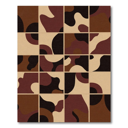 Terra Cotta Organic Abstract Squares Rug