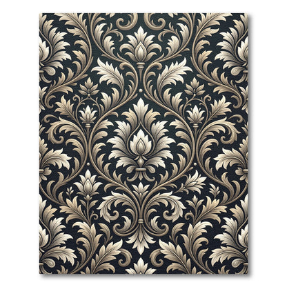 Ornate Cream Acanthus Leaf Scroll Rug