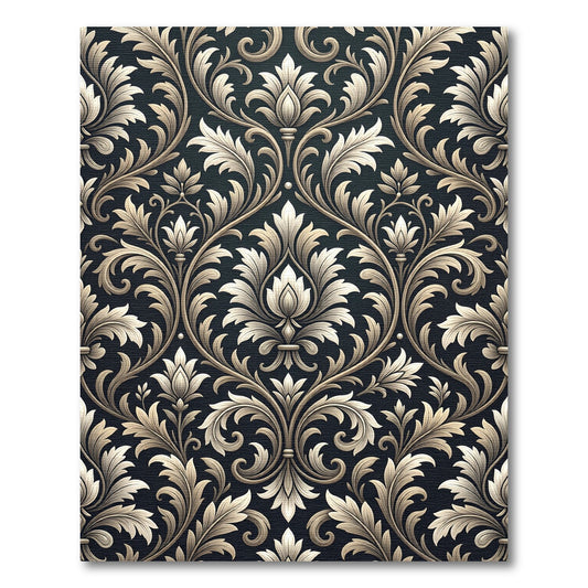 Ornate Cream Acanthus Leaf Scroll Rug