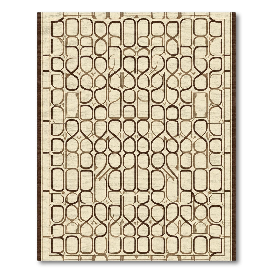 Geometric Tan Repeat Overlay Rug