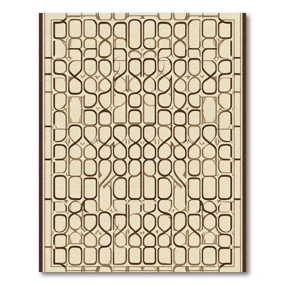 Geometric Tan Repeat Overlay Rug