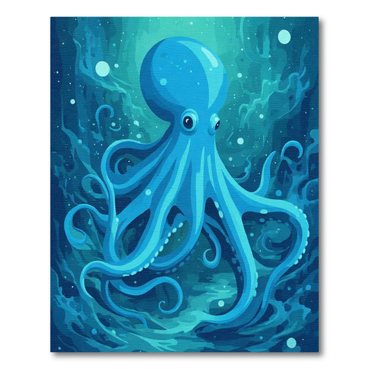 Oceanic Blue Octopus Sea Life Rug