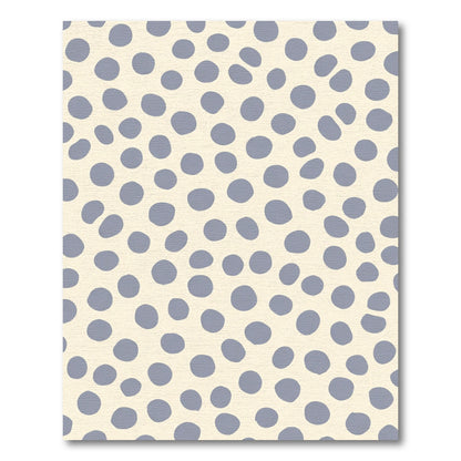 Cream And Blue Polka Dot Scatter Rug