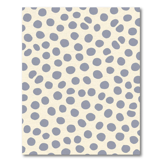Cream And Blue Polka Dot Scatter Rug